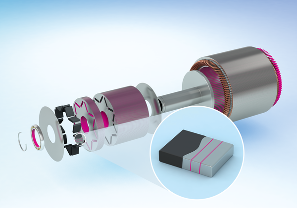 [Translate to Chinese:] E-Motor (adhesive colored magenta)