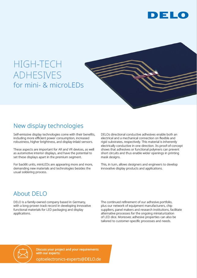High-tech Adhesives for mini- und microLEDs